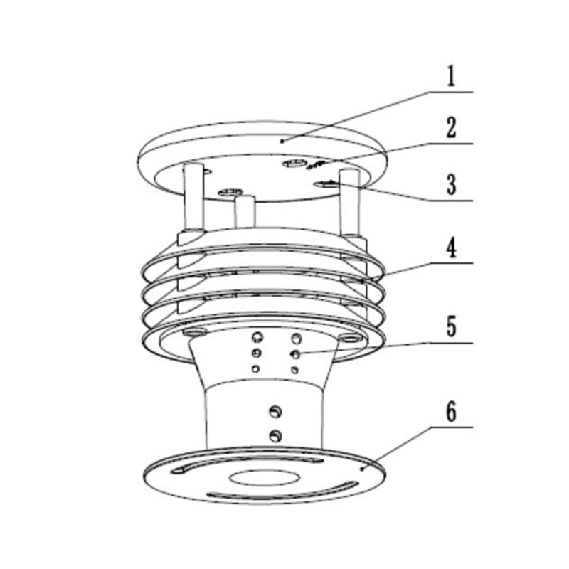 Sensor meteorológico compacto 5 en 1 Diagrama de estructura del producto
