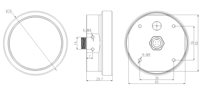 Sensor de nivel de agua por radar Tamaño del producto