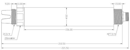 Sensor de pH del suelo Dimensiones