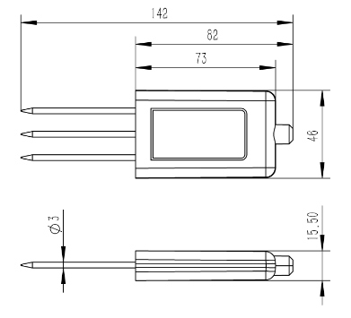 Sonda de humedad del suelo Dimensiones del producto