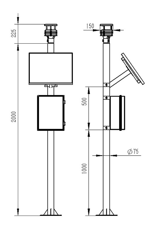 Product Dimensions of Outdoor Weather Station